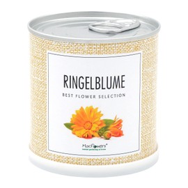 MacFlowers® Cultivation Set Real Marigolds | A Variety with Yellow - Orange Flowers | Sustainable Gift Set in Intant Gardening Flower Tin