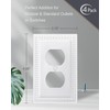 ZILLSEA 4-Pack Duplex Outlet Cover, Decorative Pure White Beaded Wall