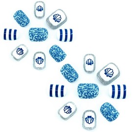 O2 Salon 5634 Full Cover Graphic Design Acrylic Fake False Nails Art Tips for Nail salon, Girls, Women, Bridal Wedding Dating Party (48 pcs/ 2 set)