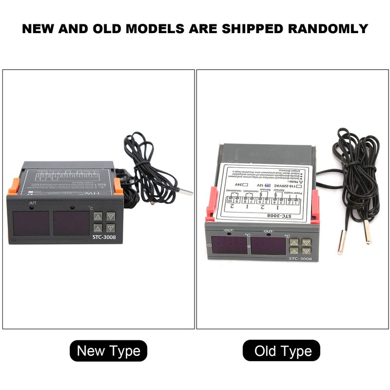 STC3008 Dual Display Thermostat Adjustable Dual NTC Probe Sensor Digital