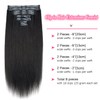 Mihugass Seamless PU Yaki Straight Clip in Hair Extensions Real