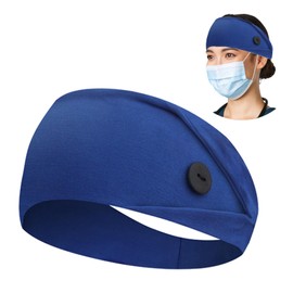 ABAMERICA - Diademas con botón para máscara, diademas anchas para enfermeras, protección elástica antideslizante para mujeres y hombres, médicos, diadema