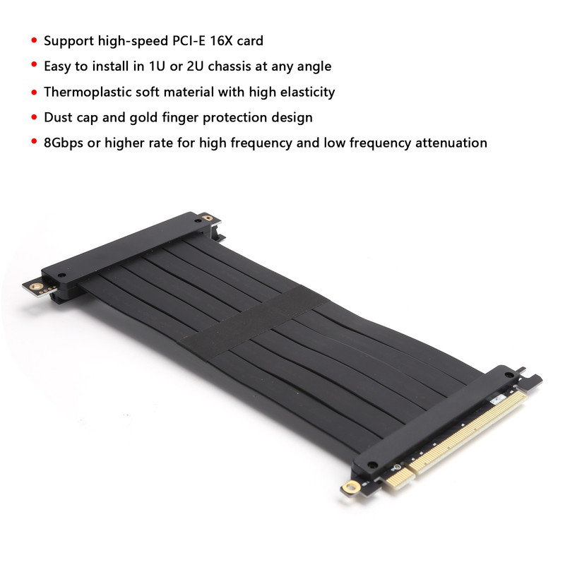 PCI-E 16X 90 Extension Cable Ear Button Slot Connection Ribbon