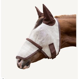 Kensington Signature Fly Mask w/Removable Nose, Soft Mesh Ears & Forelock Opening Size: XXL-Draft Color: 500 - Desert Sand