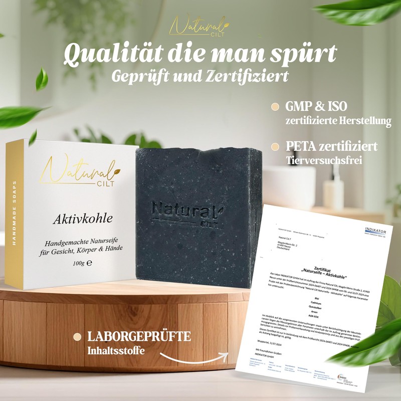 Natural Cilt Active Charcoal Soap, 100% Natural Soap, Without Harmful