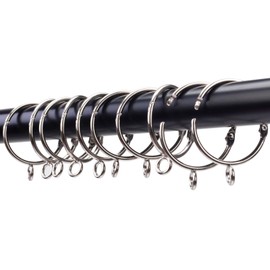 Openable Curtain Rings with Eyelets,1inch Heavy Duty Rustproof Metal Drapery Rings,Shower Curtain Rings 24pcs Silver Zocang