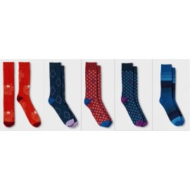 GOODFELLOW & CO *Men's GOODFELLOW & CO Crew Socks Dots/Stripes Fun Groomsmen Gift - Lot of 5 NWT