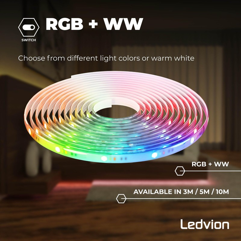 Ledvion Dimmable LED Strip, RGB 3000 K, 24 V, 23