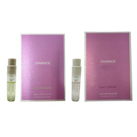 LuxeBlend Set 2 Cologne Travel Size for Women Sample Spray Vial 0.05fl.oz./1.5ml each. Scent Fresh Fuity Floral Chance Eau Tendre EDT/CHANCE Eau Fraiche EDT