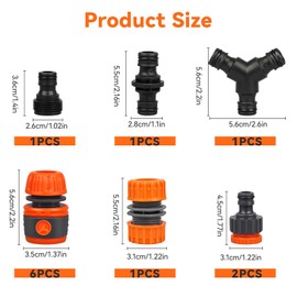 Powmag Conector Manguera Jardin, Juego de Conectores para Manguera, Conector Manguera 1/2, Conector de Manguera Rapido, Manguera Doble Macho, para Manguera Jardin Grifo Pistola de Agua Aspersor