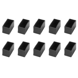 METALLIXITY Chair Leg End Cover (40mm x 20mm) 20Pcs, Rectangle Rubber Furniture Feet Caps Floor Protector - for Sofa Table Patio Chairs, Black