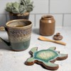 Dock 6 Pottery Sea Turtle Coaster with Fused Glass, Textured