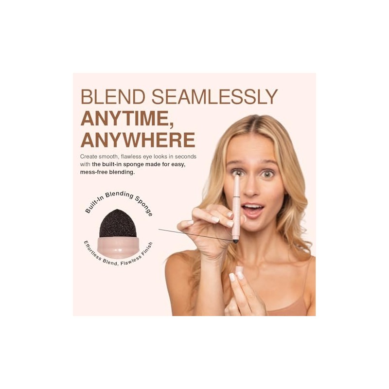 Palladio Barra de Sombra de Ojos Impermeable con Esponja Mezcladora,