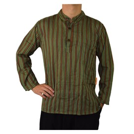 Simandra Men's Kurta Classic Striped Green, Green