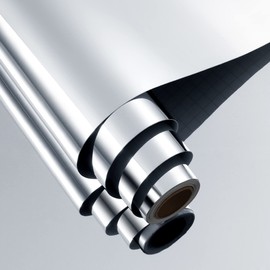 FunStick 12"x472" Mirror Stickers Wall Mirror Tiles Self Adhesive Flexible Mirror Sheets Large Non-Glass Mirror Wall Stickers Peel and Stick Mirror Wall Paper Roll for Crafts Fun House Home Wall Decor