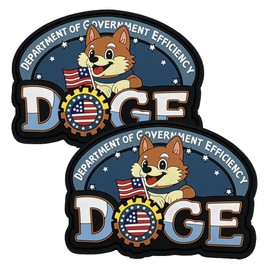 Tavashome Bundle 2pcs Funny Humor Doge Meme Hook Loop Patches, 3D PVC Rubber Made, 3.54" x 2.56" Sized, Perfect Morale Badge Patch fit for Cap Hat Vest Backpack Bag Tactical Gear