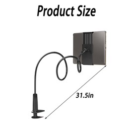 Kindle Holder, Kindle Stand, Tablet Holder for Bedtablet Holder Tablet Stand for Bed Gooseneck Mount Flexible Arm Flexible Arm Clip Tablet Mount Kindle Holder for Reading in Bed Black