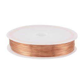 Pandahall 236 Feet Copper Wire 28 Gauge Tarnish Resistant Jewelry Craft Wire Artistic Wire Bare Copper Wire for Wrapping Weaving Gardening Bracelet Making
