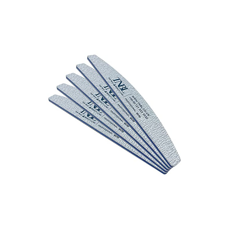 TNBL Nail File Professional Quality (80/80 Grit Half Moon Zebra)