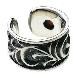 Cenote e0101 Stone Arabesque Ear Cuff [Silver 925 Silver Accessories], Silver, Garnet