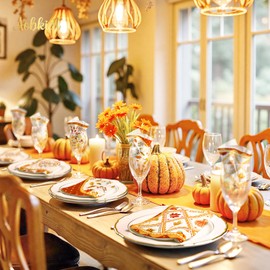 AOBKIAT Fall Thanksgiving Napkins,24PCS Orange Pumpkin Maple Leaf Styles Guest Disposable Napkins,for Autumn Harvest Holiday Dinner Party Supplies