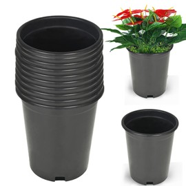 WFLNHB 10 Packs 5 Gallon Flexible Nursery Pot Plastic Gallon Pots for Plants Suitable for Indoor and Outdoor