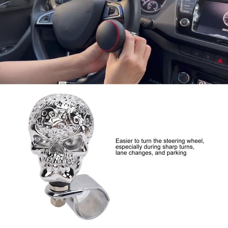 Skull Steering Wheel Turn Knob 3cm Diameter Turn Knob Spinner
