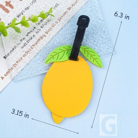 KINCHYGO, 2 Pack Lemon Fruit Silicone Luggage Tags Funny for Travel Suitcases Backpacks Bags