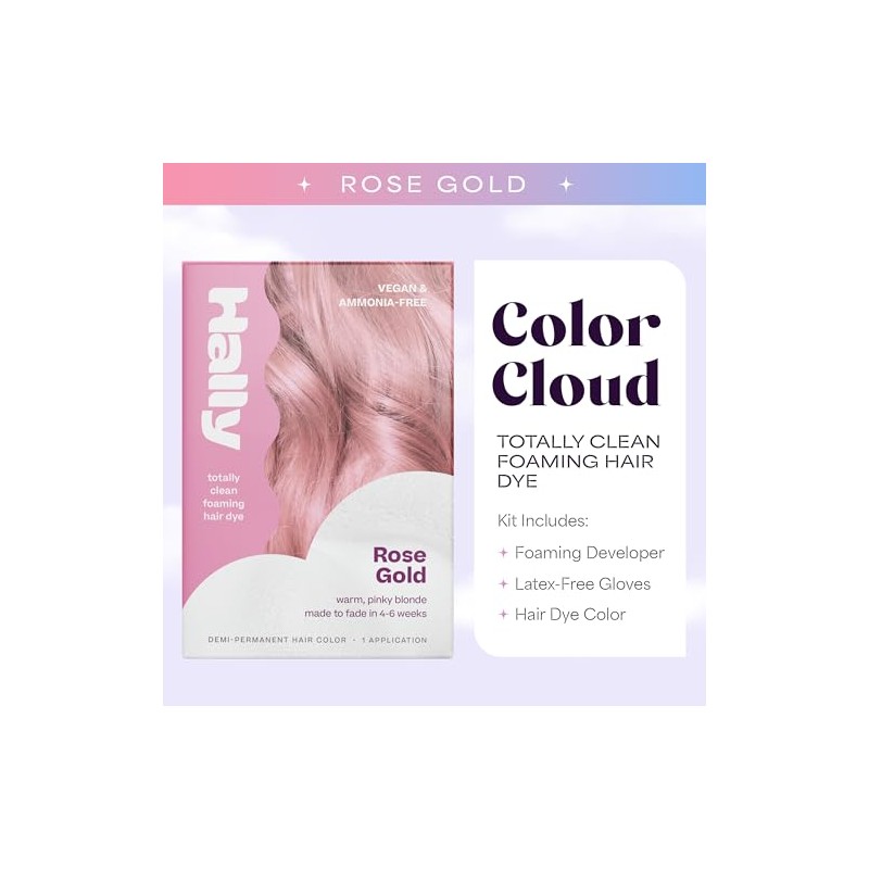 Hally Hair Tinte para El Cabello Color Nube(Oro Rosa) -