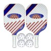 Pickleball Paddle Set Two Fiberglass Paddles & 4 White Balls