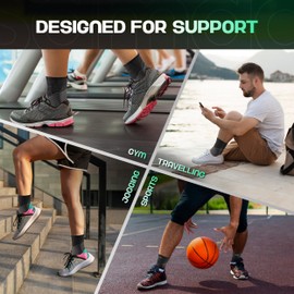 Ankle Support Brace strap for Ligament Damage, Sprained Ankles, plantar fasciitis & Achilles Tendonitis Relief Compression Support for Women, Men, and Athletes Foot Brace for Sports (1, Black, L)