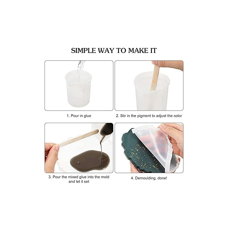 Amison, Moldes de Silicona para Resina, 6 Piezas, Blanco
