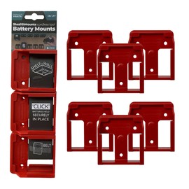 StealthMounts Battery Holder Compatible with Makita 18V (6 Pack) - Red | StealthMounts Battery Mounts | Made in the UK