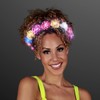 Light Up Rainbow Floral Wreath Flower Crown Headband with White