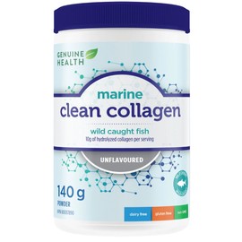 Genuine Health Clean Collagen Marine Collagen (Wild Caught & Non-GMO), Unflavoured, 140g