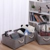 PWVMWM Fabric Grey Storage Boxes with Handles, Small Grey Storage
