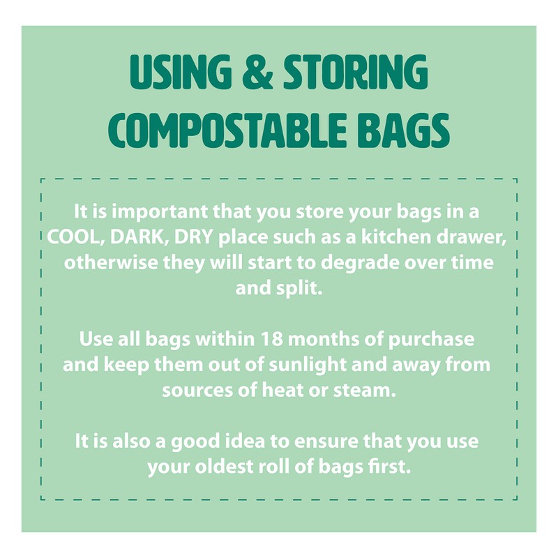 100L x 20 Heavy Duty Compostable Food Waste Sacks -