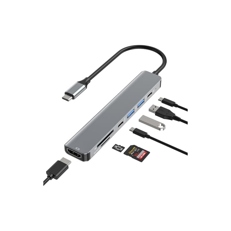 JESWO 7 en 1 HUB USB C para MacBook ProAirNeo,