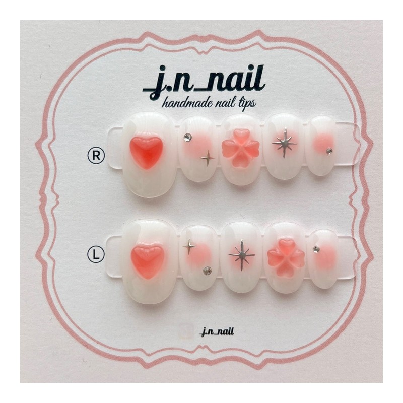 [Popular]Unique peach cheek handmade nail tip - Almond / [인기]유니크