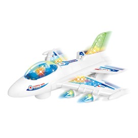 Plane Toy with Lights Sounds and Movement Mystery Bump & Go Airplane Super Jet Toy with Motion Toy with Lights Sounds Music Plane Large Toy, Assorted Colours