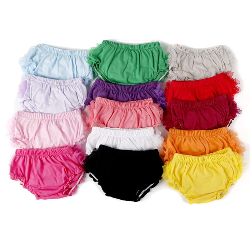 HDLEXD Toddler Infant Baby Girls Lace Ruffle Bloomers Elastic Cotton