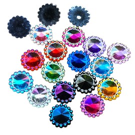 Tatorera 200pcs 12mm Flat Back Rhinestones for Crafting (Multicolored)