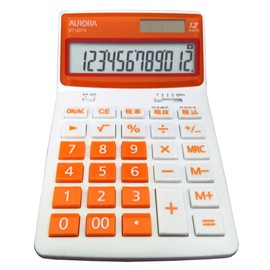 Aurora Japan DT125TX-O Desktop Color Calculator, Orange