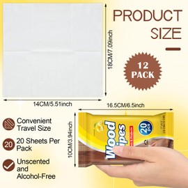 Heigble 12 Pcs Care Wood Surfaces Wipes 240 Count Furniture Polish Wipes Cleaner Shines and Protects wipe Lemon Scent Wood Floor Wipes for Kitchen Bathroom Furniture Wood Floors Cabinet Cleaning