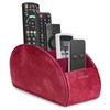 MOLSHINE Remote Control Holder with 5 Compartments, PU Leather Remote