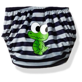 Kiko & Max Boys' Absorbant Reusable Swim Diaper, Alligator (Navy), Small