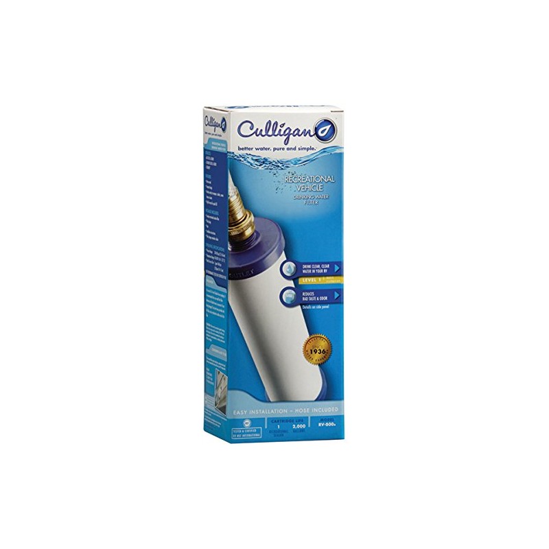 Culligan RV-800 Exterior Pre-Tank Recreational Vehicle Water Filter with Hose