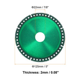 HARFINGTON 4pcs 5" Diamond Saw Blade, 7/8" (22mm) Arbor Cut Off Wheels, Diamond Cutting Disc Multifunction Tile Concrete Ceramic Marble Blade for Angle Grinder, Green