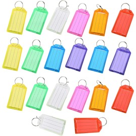 ZhangyiHot 20Pcs Key Tag with Label Writeable Key Tag Plastic Key Tags with Label Lightweight Writeable Removable Key Ring Tag Colorful Key Organization Label Mix Color Labels, Indexes(ZS306)