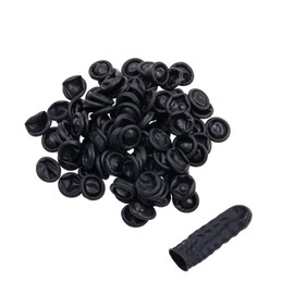 OYWOBET 100 Pcs 65x25mm Black Finger Gloves Disposable, Fingers Protectors, Finger Cots for Beauty, Manicure, Massage, Industrial Use